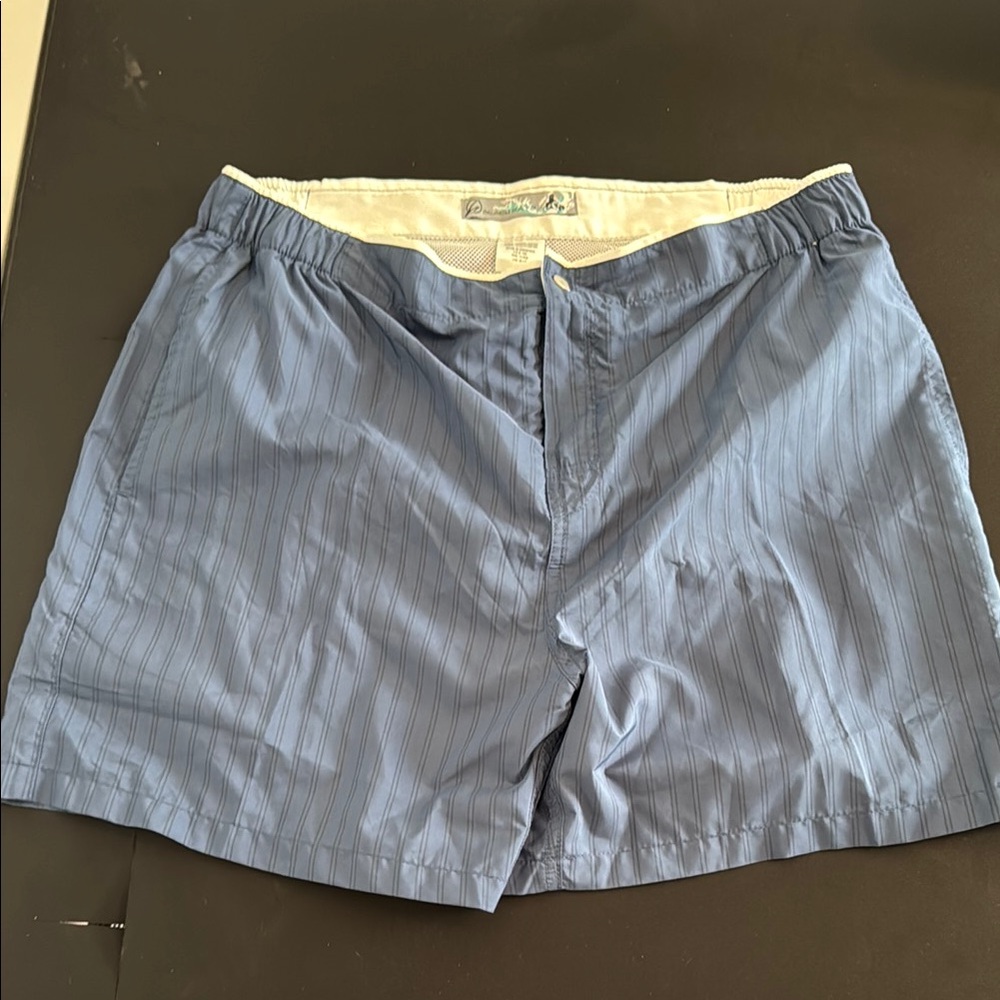 Blue Pinstripe Men's Swim Trunks